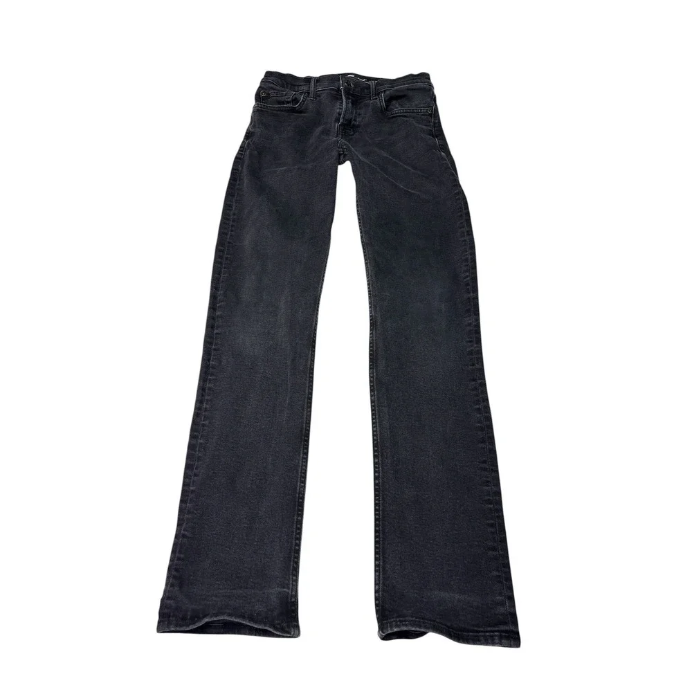 7‎ For All Mankind Slimmy Jeans Mens 29X30 Black Stretch Slim Fit Denim Pants
